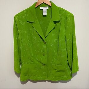 Sag Harbor‎ Women's Green Floral Embroidered Blazer Size 12